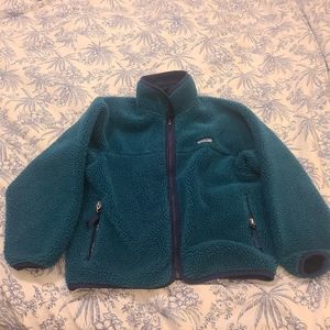 Kids size 10 green Patagonia zip up fleece